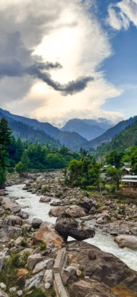 Sun peaking through the clouds in Kutton Valley, Kashmir